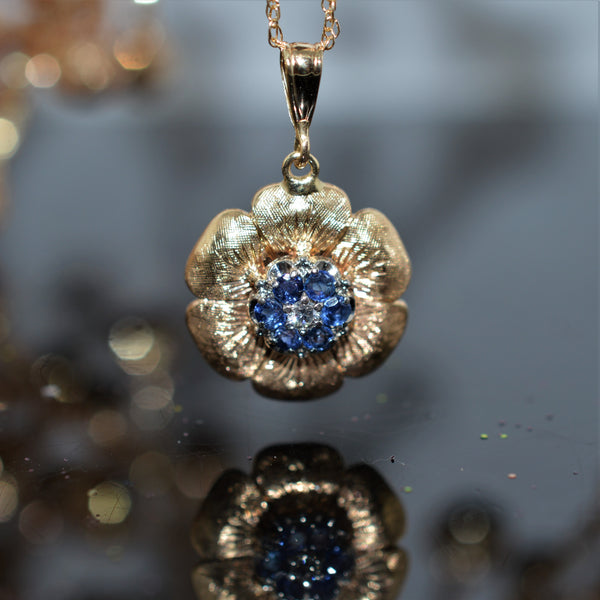 JUMBO YELLOW GOLD DIAMOND LETTER & NUMBER PENDANT [blue sapphire & tsa –  Boochier