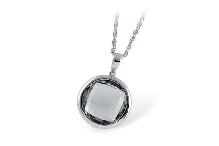 14k white gold 2024 green amethyst pendant