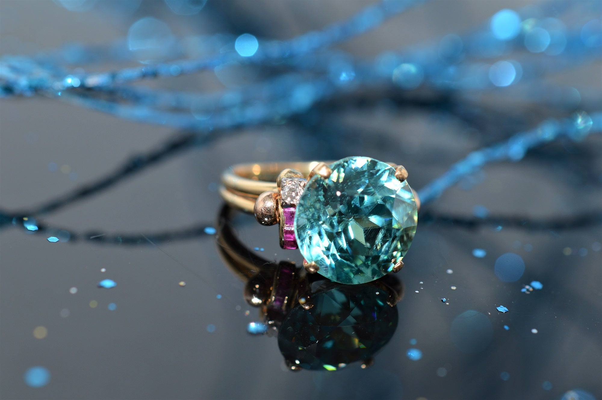 14K Rose Gold Moonstone Engagement Ring Louise | BlackTreeLab 6 US